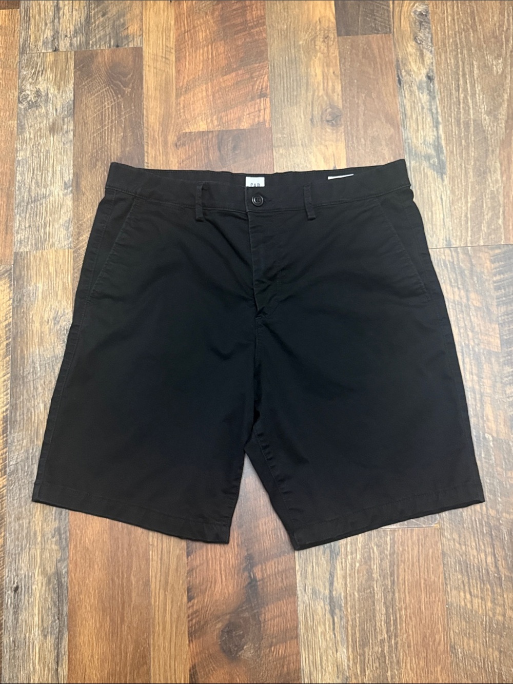GAP Essential Khaki Shorts Men’s 33 Black 8” Inseam Stretch Chino Casual
